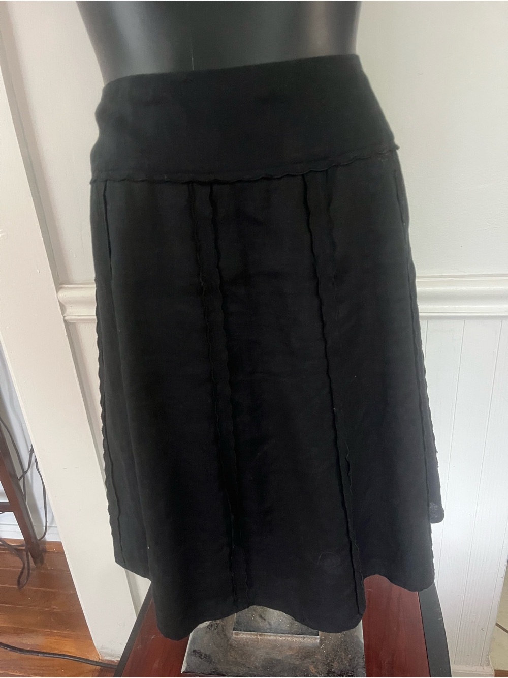 INC International Concepts Black Midi A-Line Skirt